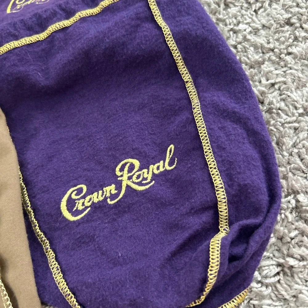Crown Royal Purple & Tan Drawstring‎ Pouches Bags 4pc Set